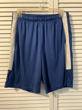 Old Navy Blue Athletic Shorts with White Side Panels
